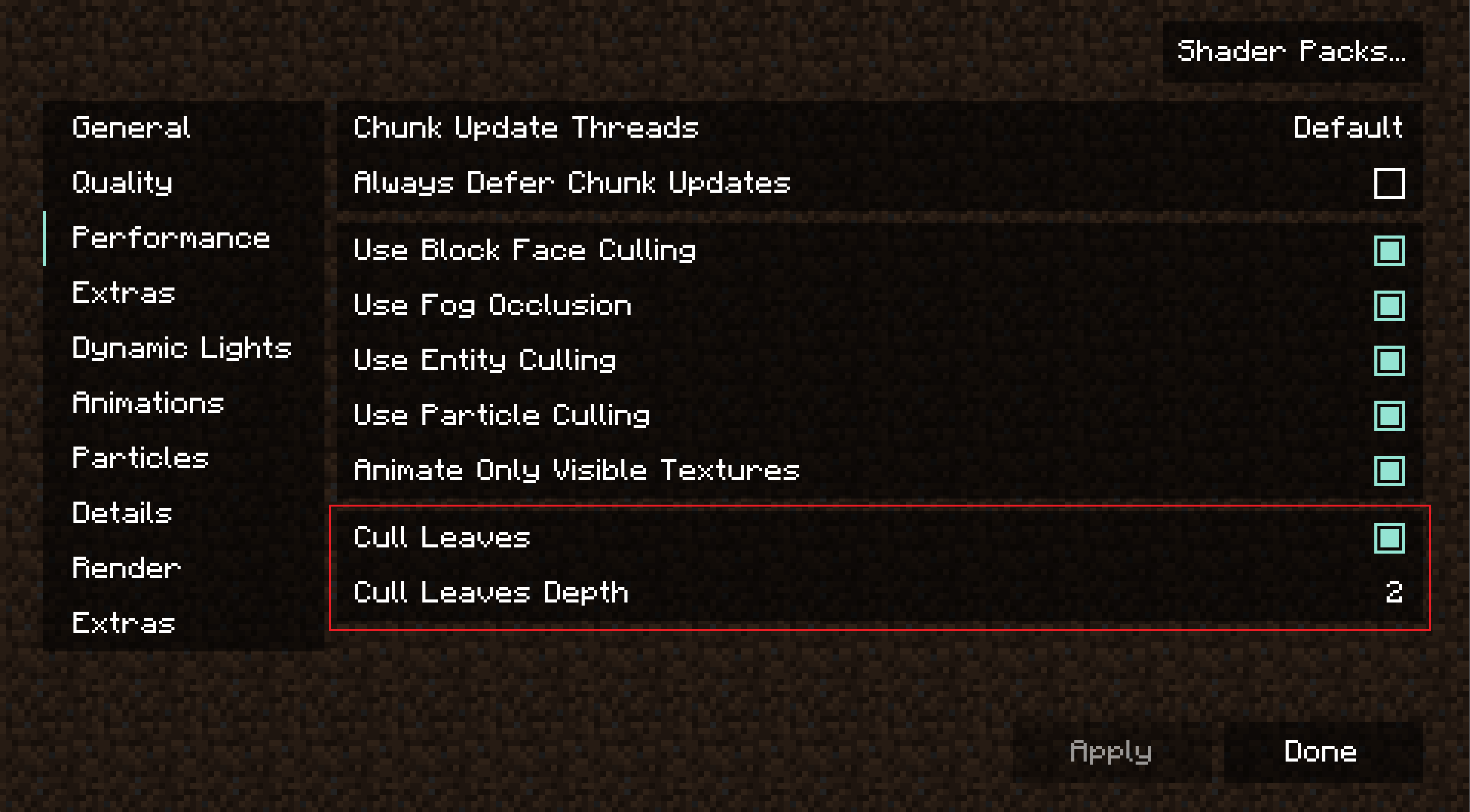 Cull Less Leaves Reforged