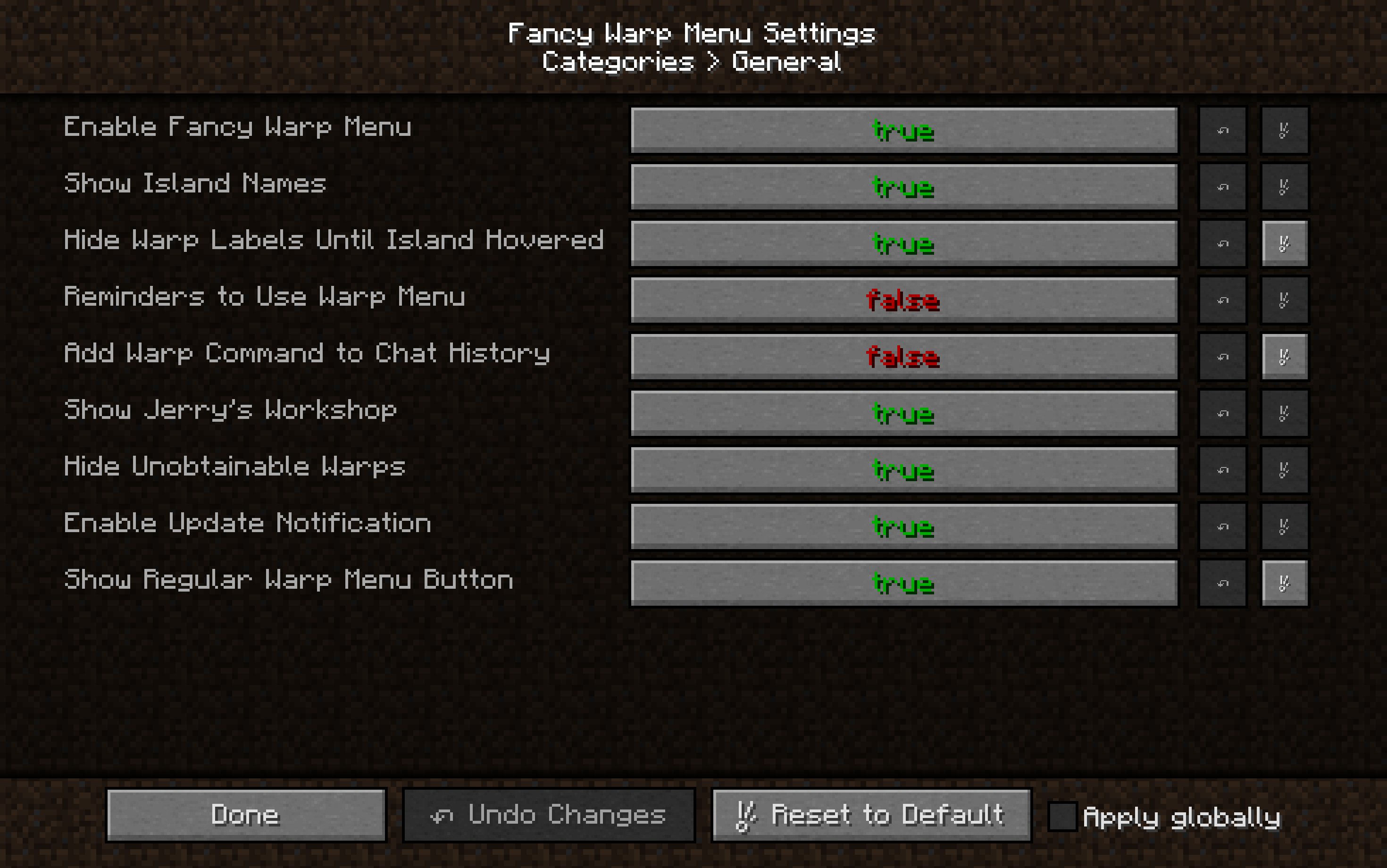 Fancy Warp Menu