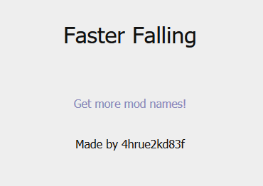 Faster Falling