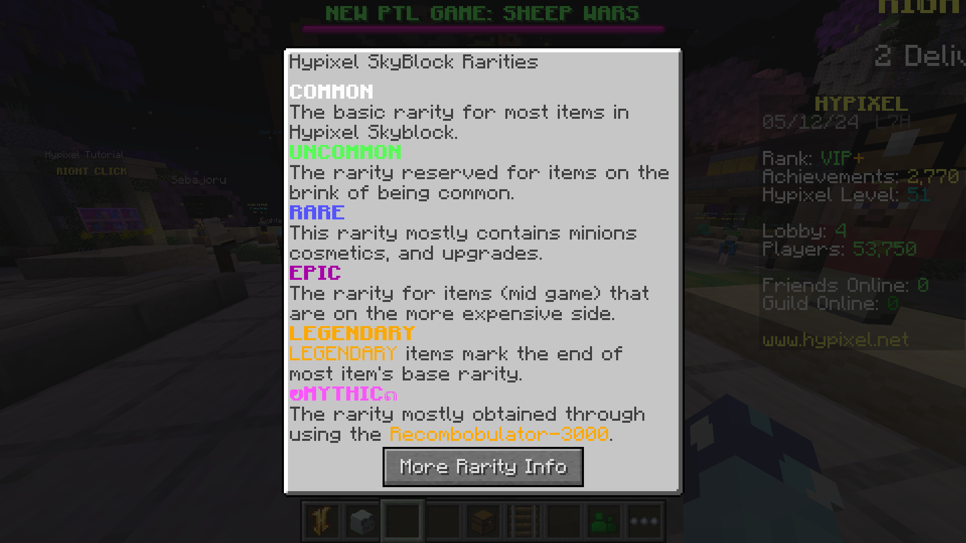 HighTide's Hypixel SkyBlock Commands