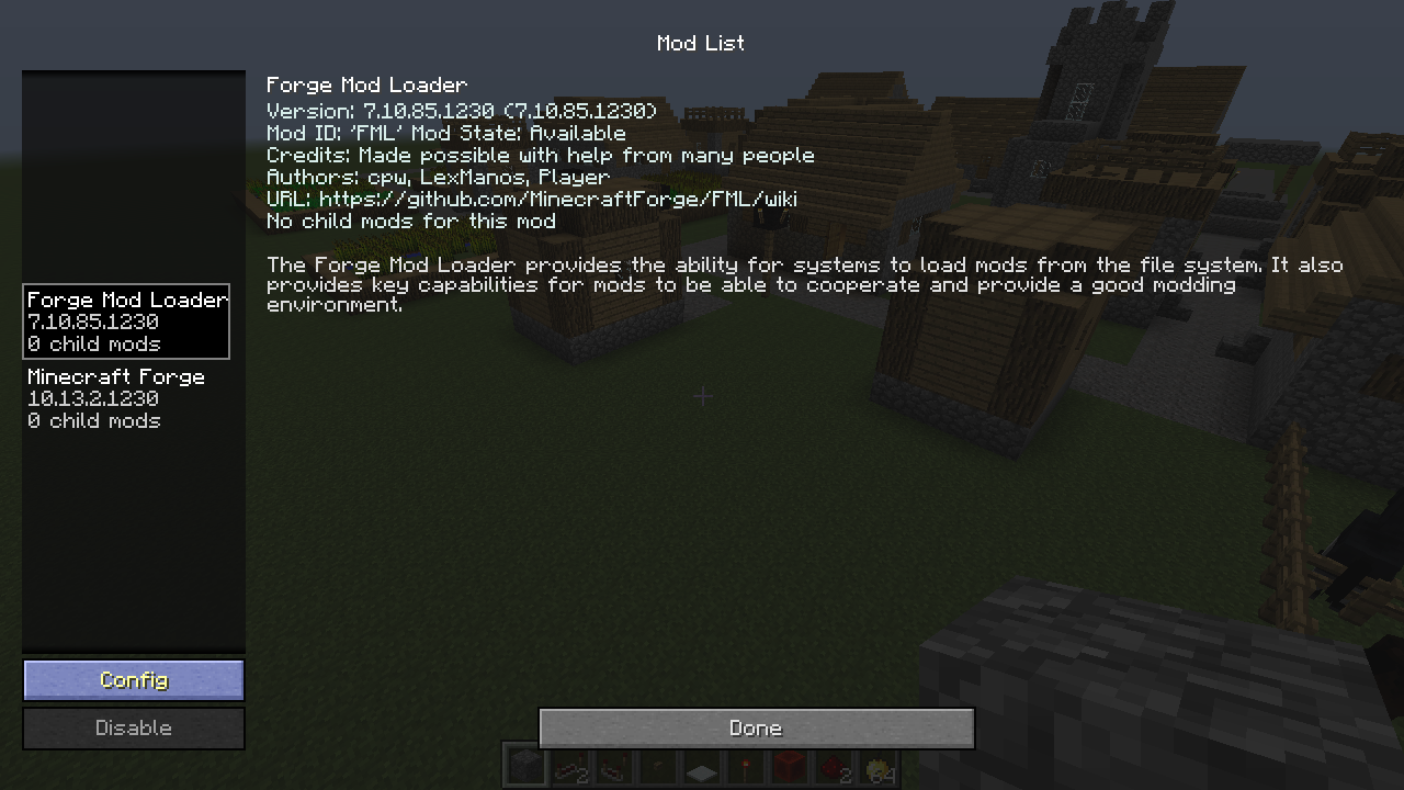 InGame Mod Configs