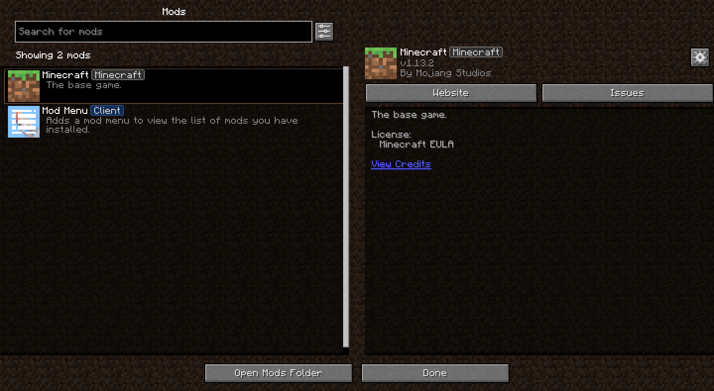 Скачать Mod Menu Ornithe — Minecraft Моды — MetaMods