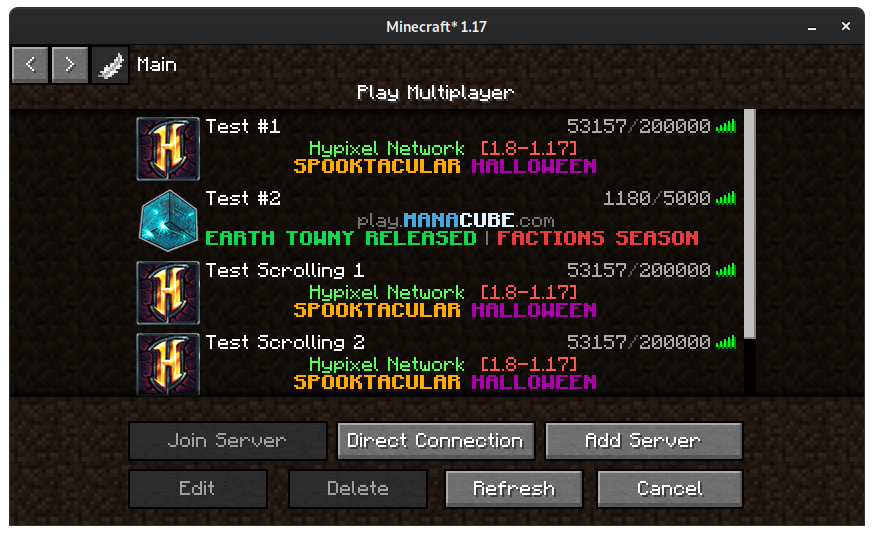 Multiple Server Lists