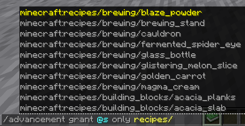 No Recipe Advancements