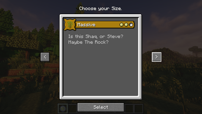 Origins Player Sizes