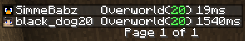 Server Tab Info