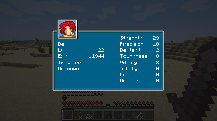 TGA Progression RPG Stats / Attributes