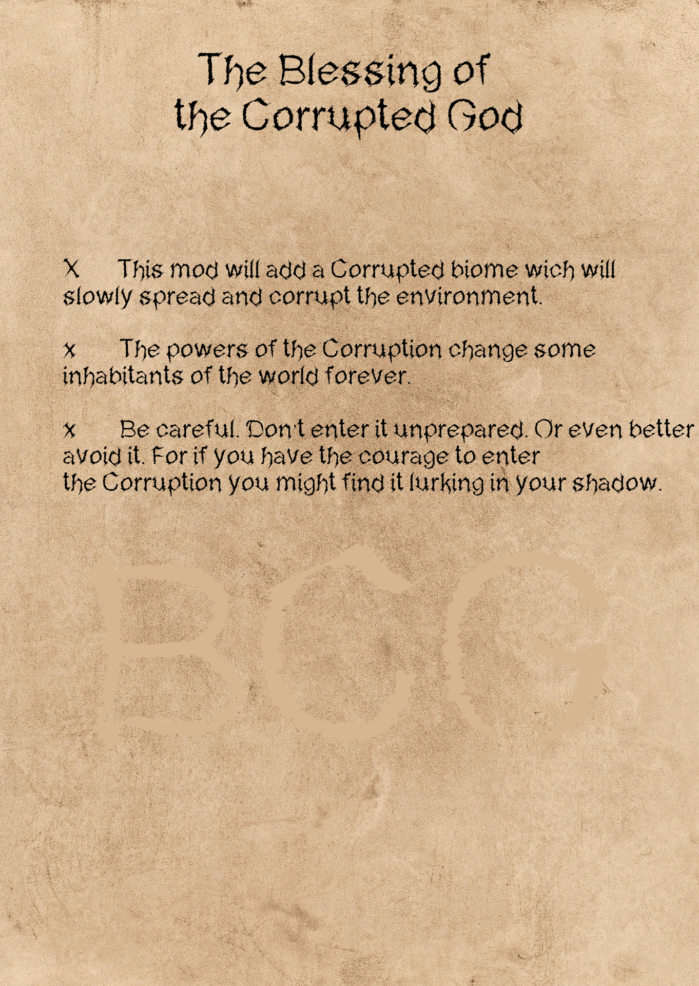 Скачать The Blessing of the Corrupted God [BCG] — Minecraft Моды — MetaMods