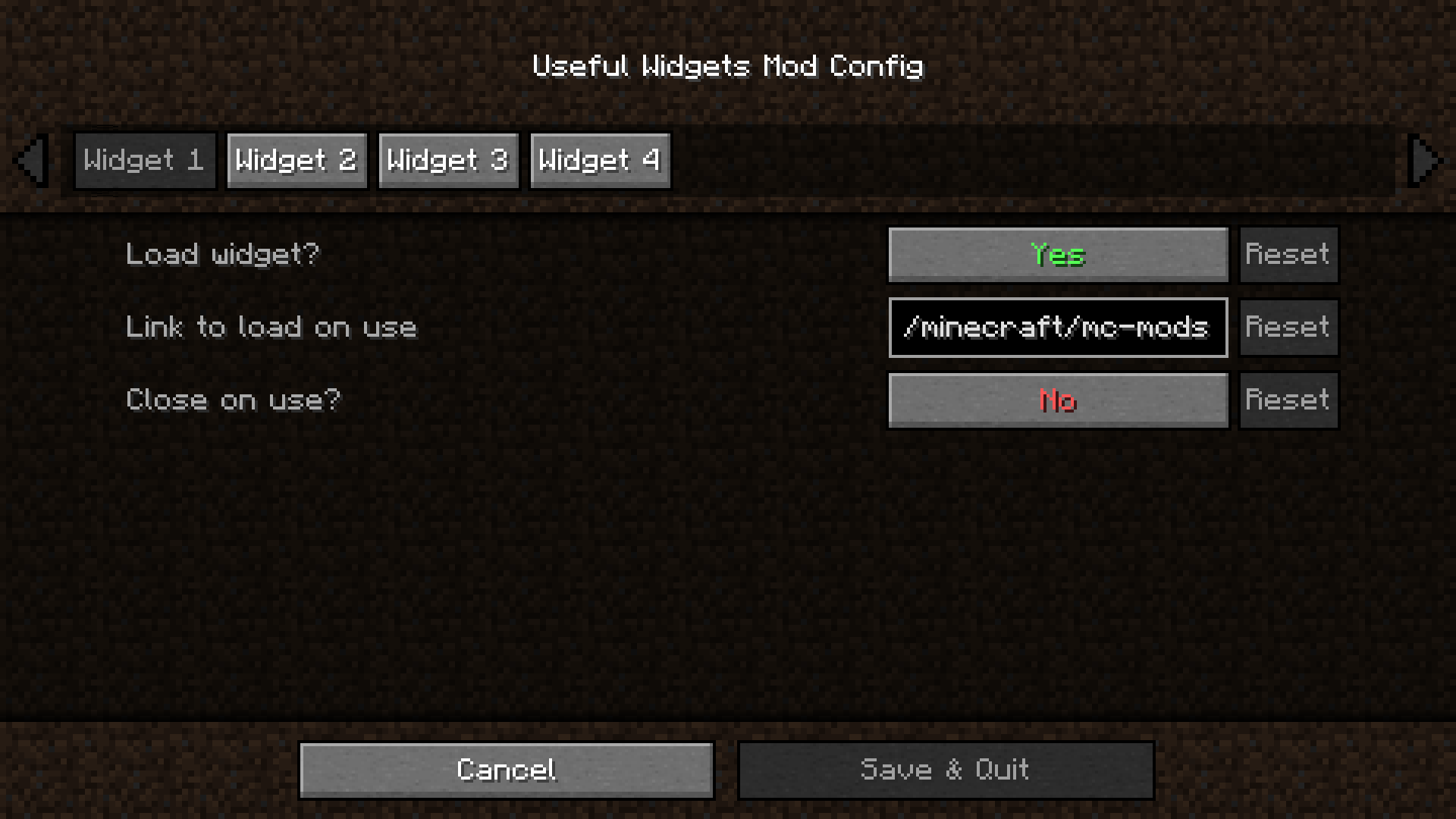 Useful Widgets Mod
