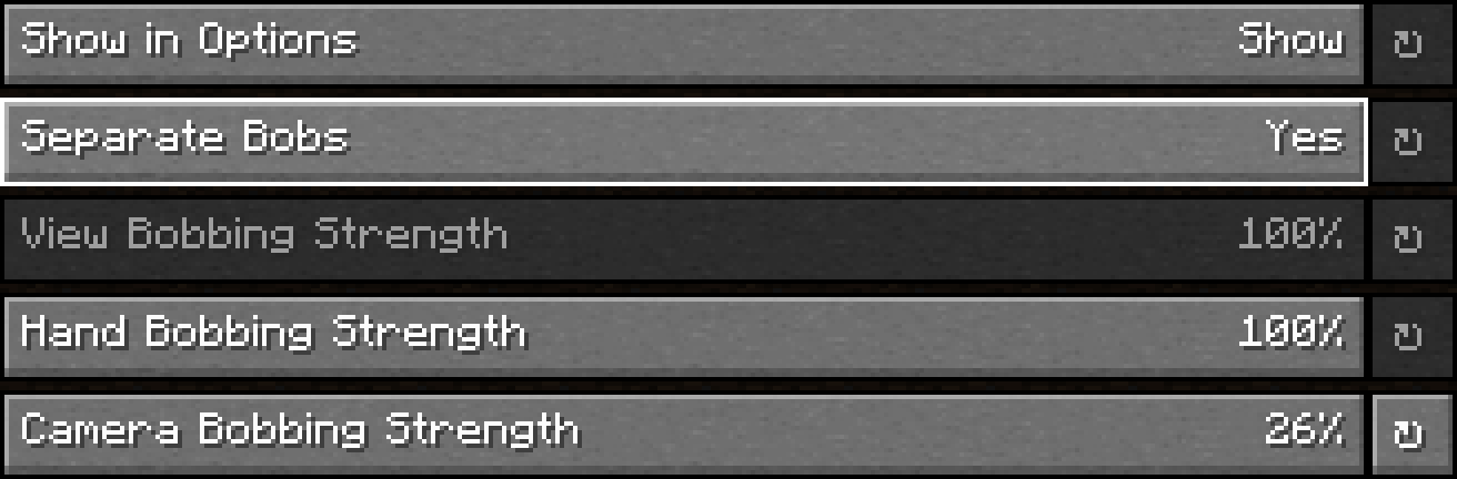 View Bobbing Options