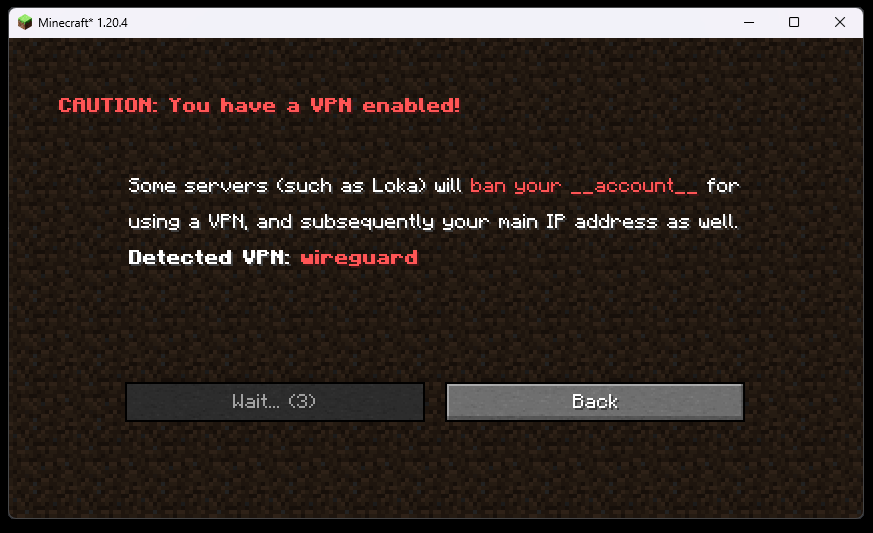 VPN Warner
