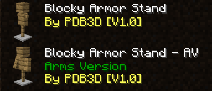 PDB3D's Blocky Armor Stands - Arms Version