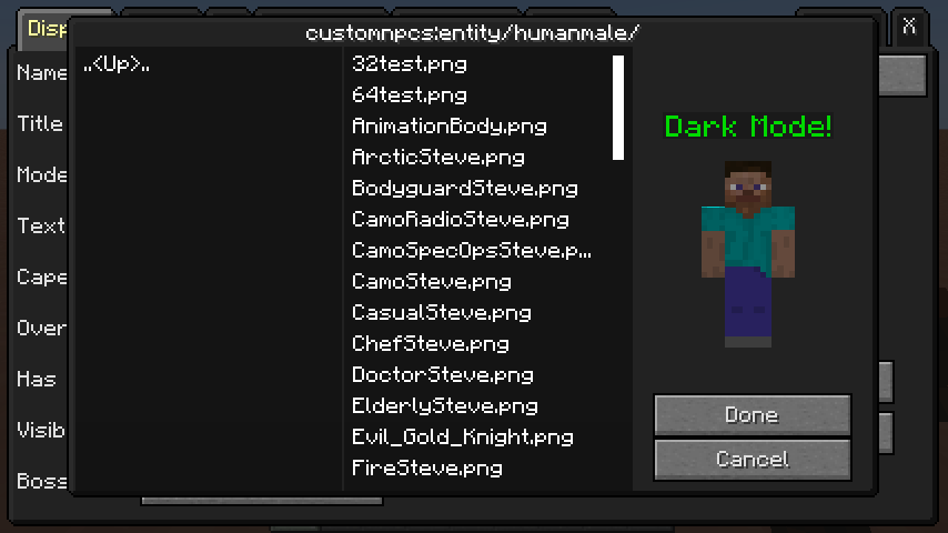 Dark Mode for CustomNPC+