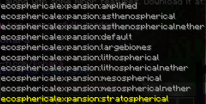 Ecospherical Dimensions