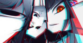 Glitch Anime Girls Sky Overlay