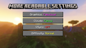 More Readable Settings