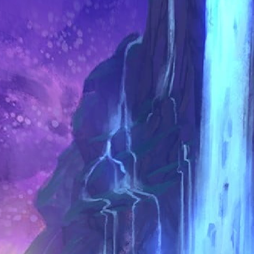 mountains and waterfall sky