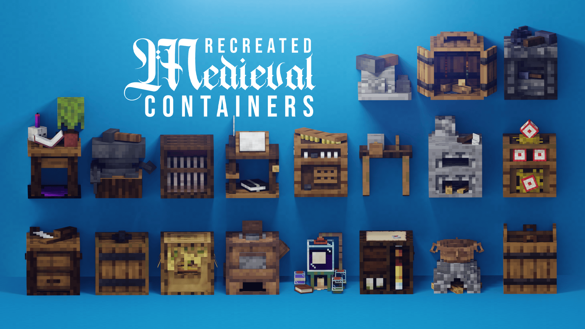 Скачать Recreated Medieval Containers — Minecraft Ресурспаки — MetaMods
