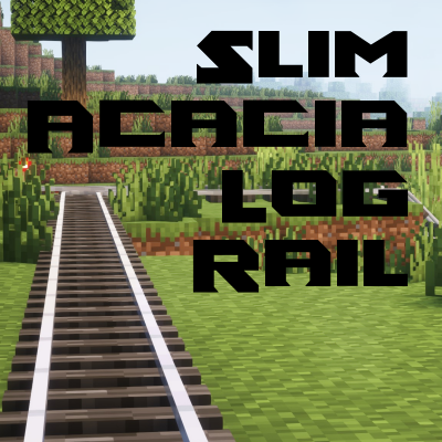 Slim Acacia Log Rails (3d models)