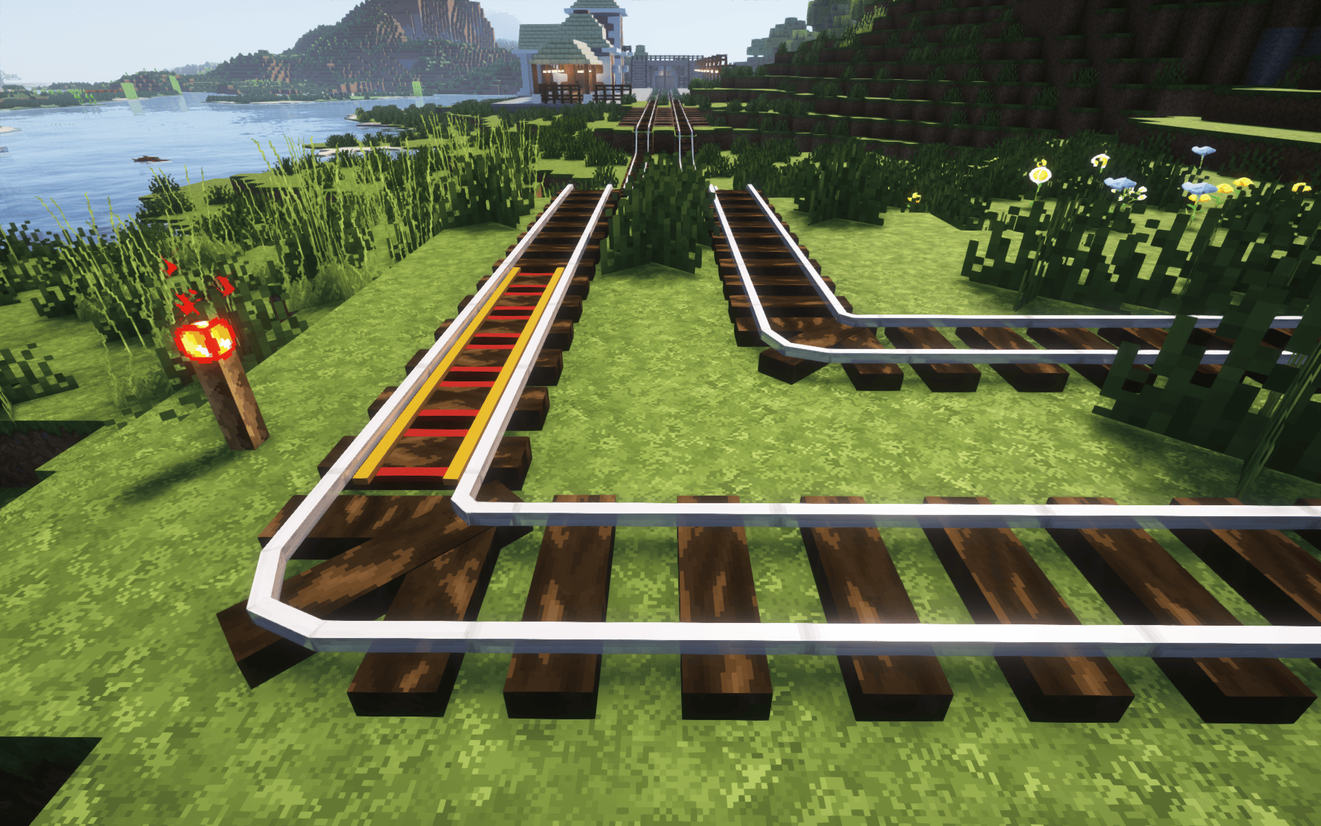 Slim Dark Oak Log Rails (3d models)