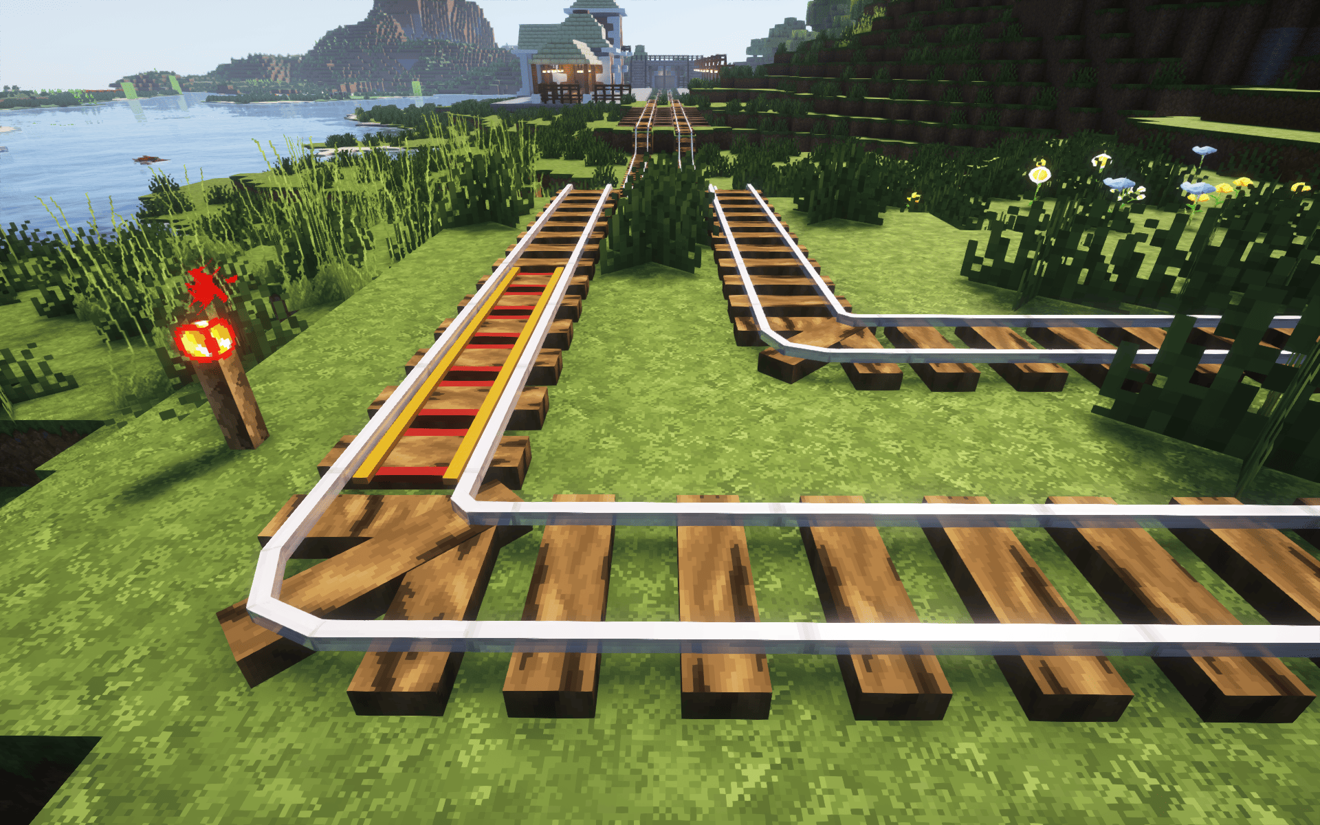 Slim Oak Log Rails (3d models)