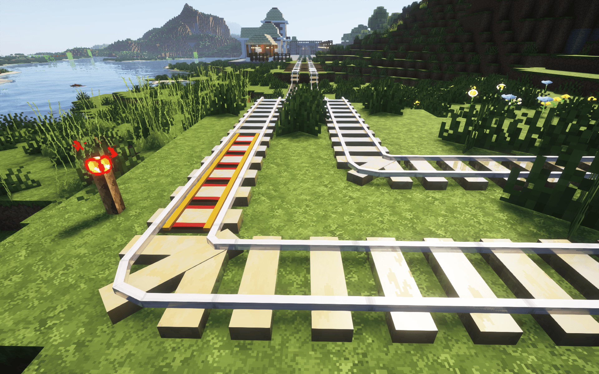 Slim Stripped Birch Log Rails (3d models!)