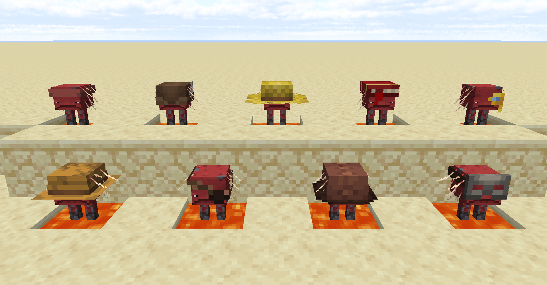 Striders with hats