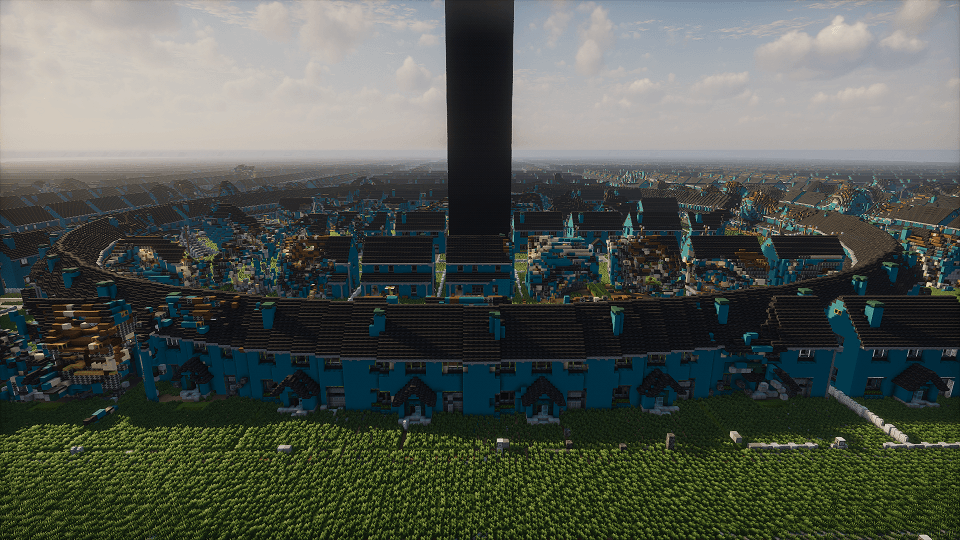 Ouroburbia - Liminal Suburban Sprawl Vivarium-inspired 1000x1000 Survival map