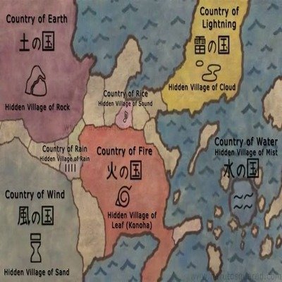 The Naruto Ninja World Map Anime